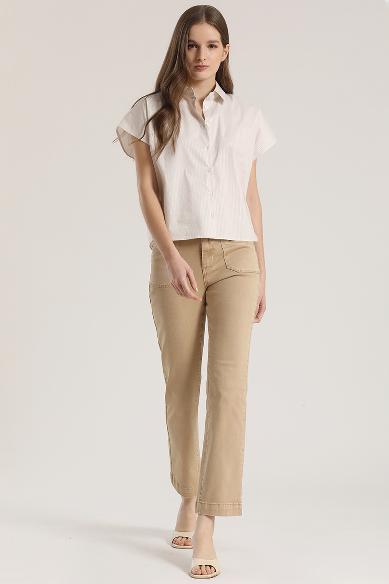 BLUSA RAYAS METALIZADO LIOLA MUJER BEIGE - 2