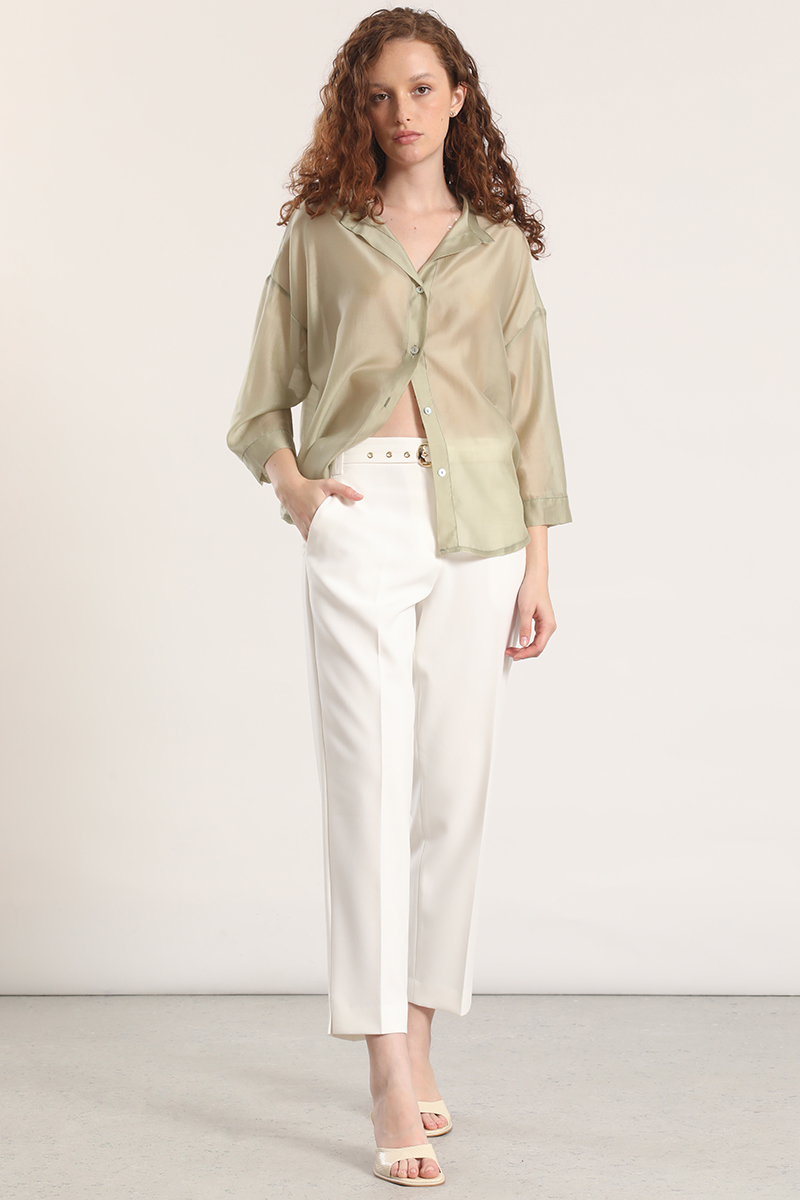BLUSA SEMITRANSPARENTE LIOLA MUJER VERDE - 2