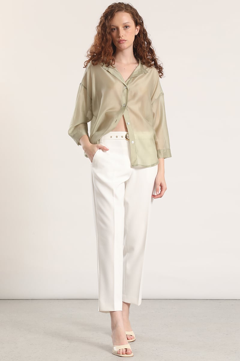 BLUSA SEMITRANSPARENTE LIOLA MUJER VERDE - 2