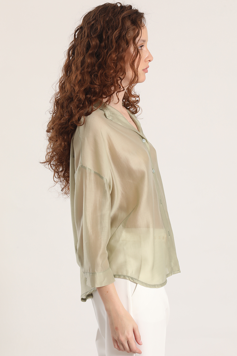 BLUSA SEMITRANSPARENTE LIOLA MUJER VERDE - 4