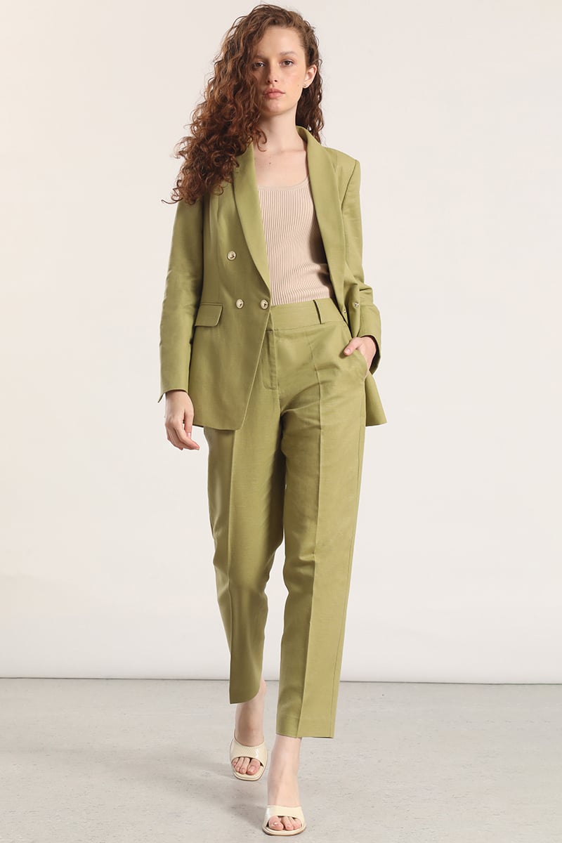 BLAZER SEMI CRUZADO LINO LIOLA MUJER BEIGE - 2