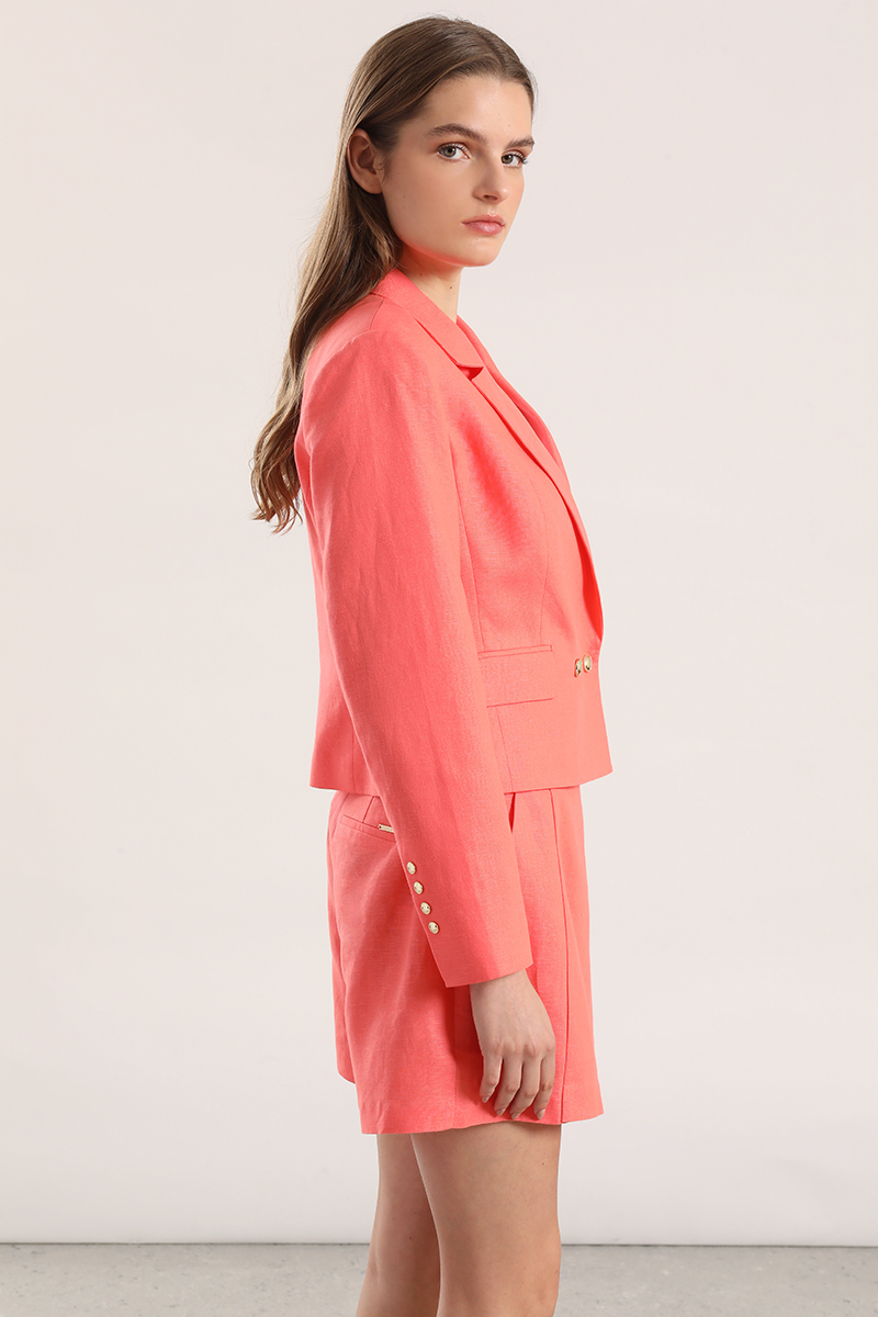 BLAZER CROPPED LINO LIOLA MUJER CORAL - 3
