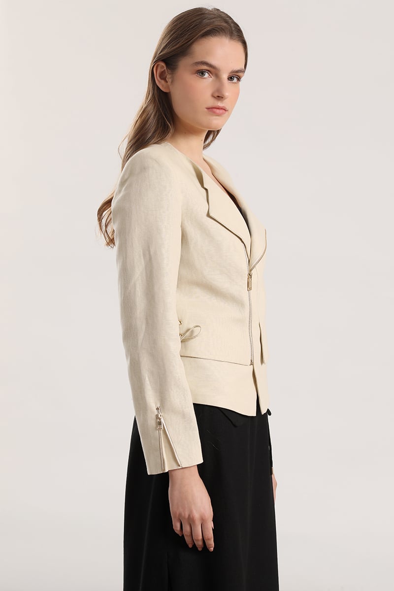 CHAQUETA BIKER LINO LIOLA MUJER BEIGE - 6