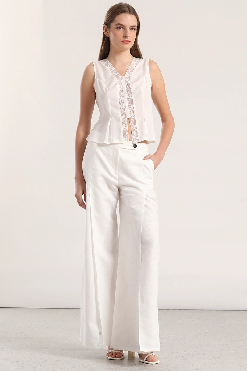 BLUSA ENCAJE LIOLA MUJER CRUDO - 2