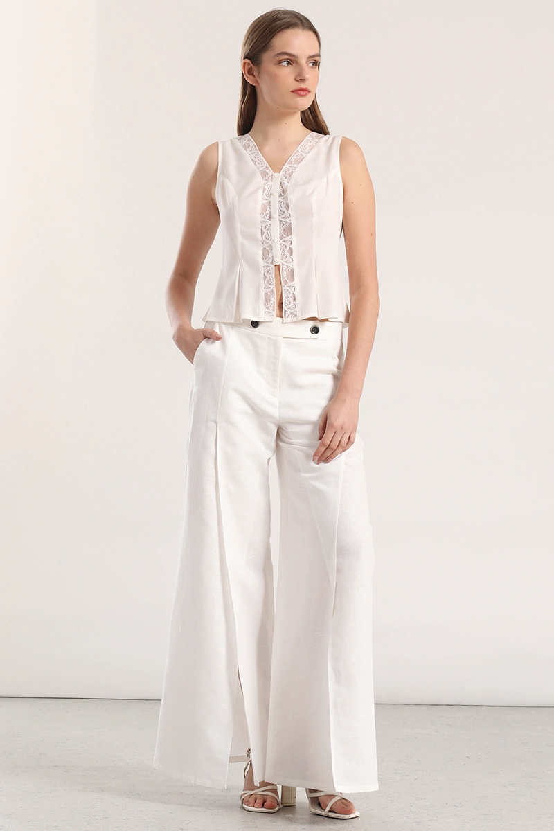 BLUSA ENCAJE LIOLA MUJER CRUDO - 5