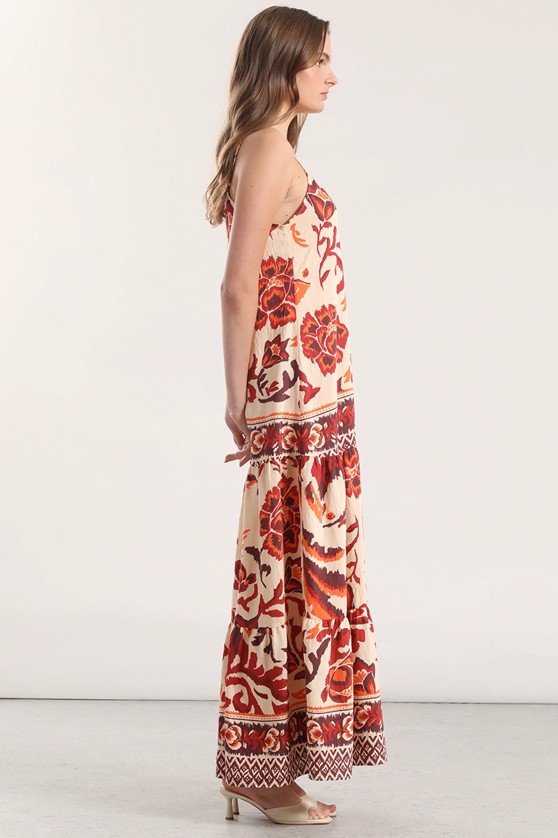 VESTIDO MAXI ESTAMPADO LIOLA MUJER NARANJO - 7