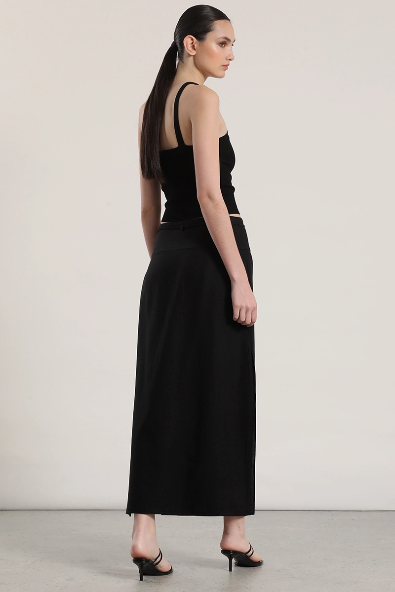 FALDA MIDI LINO MUJER LIOLA NEGRO - 5