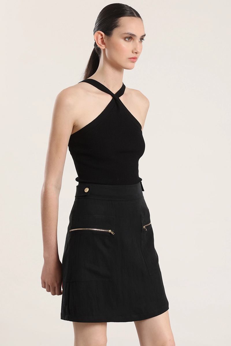 FALDA MINI CARGO MUJER LIOLA NEGRO - 3