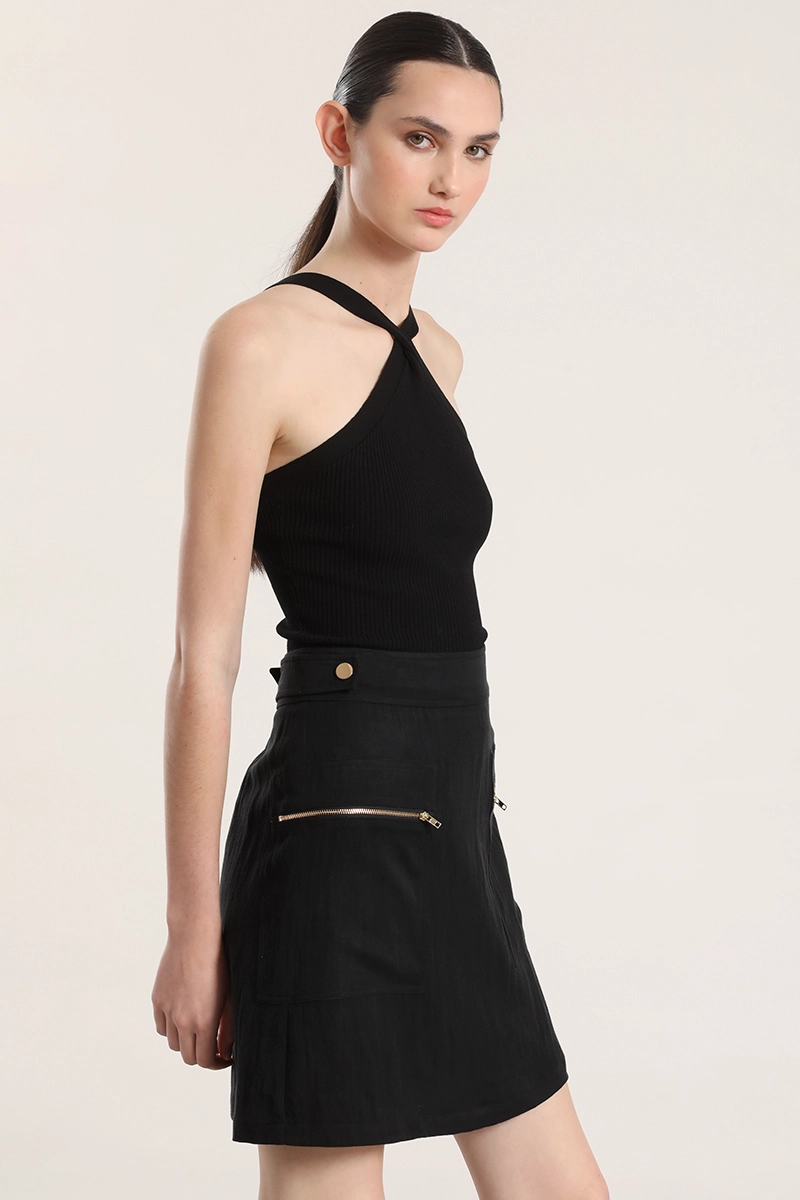 FALDA MINI CARGO MUJER LIOLA NEGRO - 5
