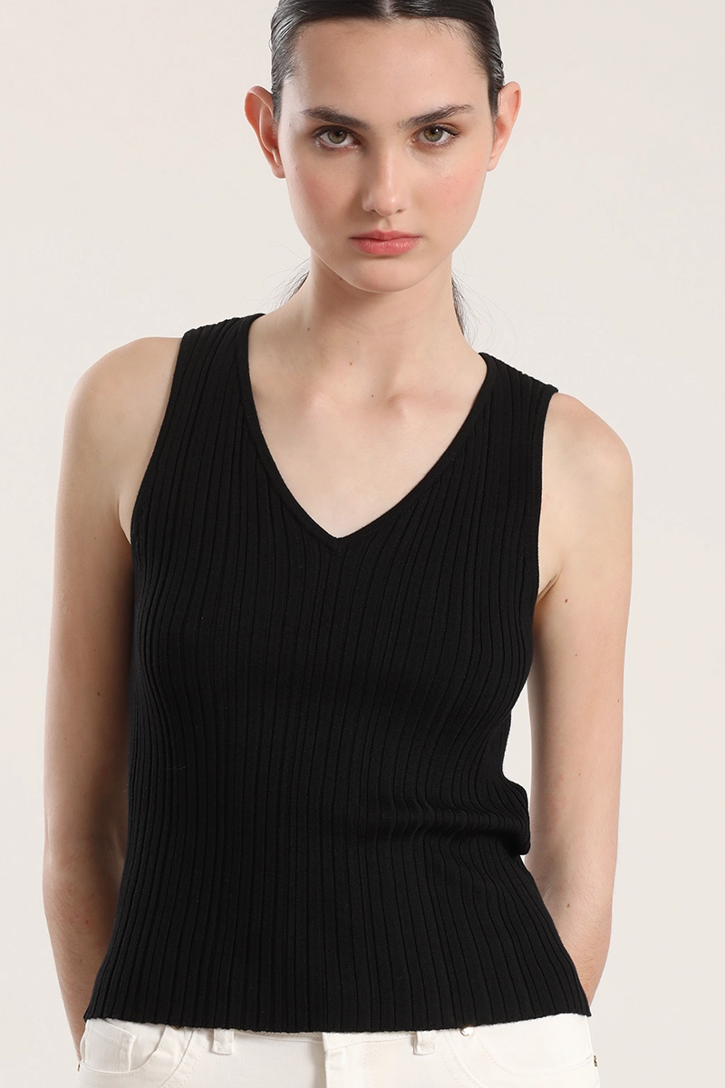 TOP TEJIDO LUREX MUJER LIOLA NEGRO - 1