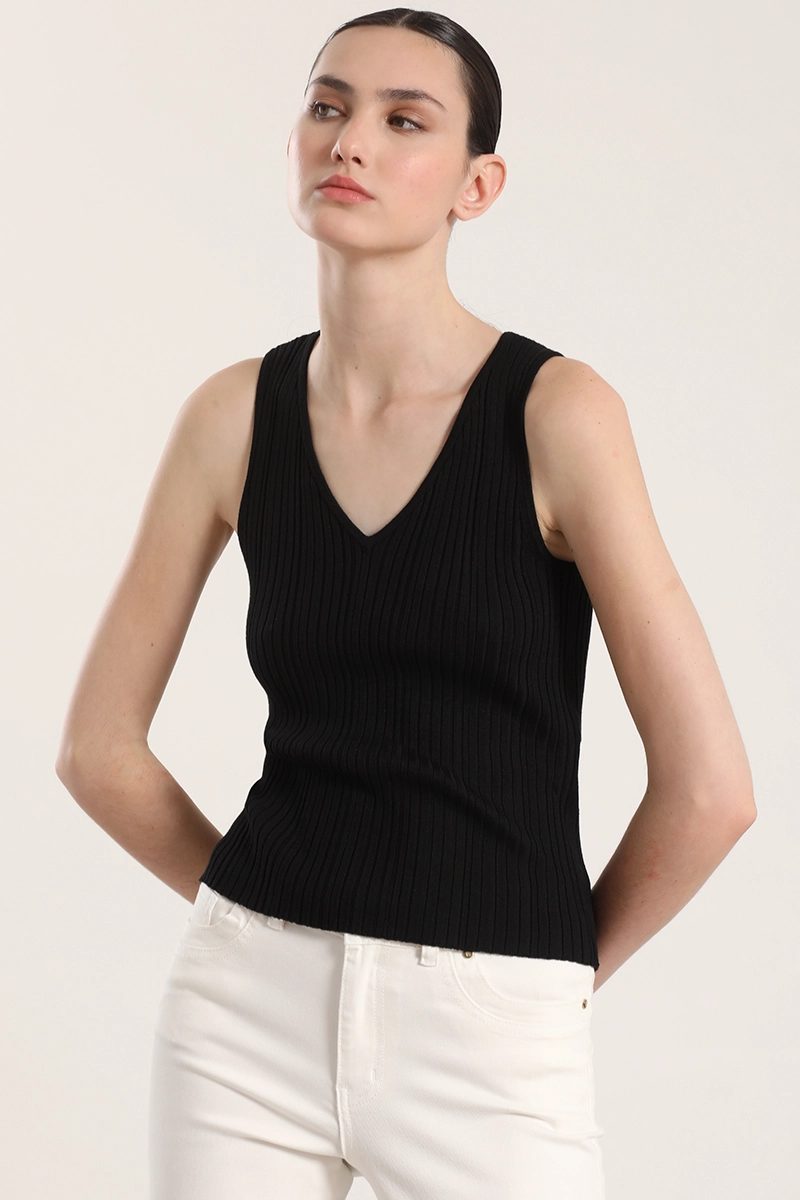 TOP TEJIDO LUREX MUJER LIOLA NEGRO - 3