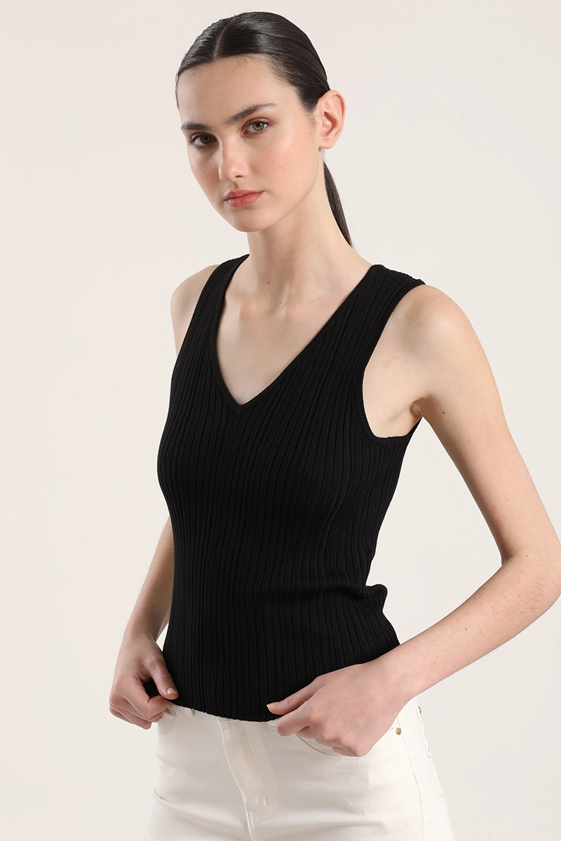 TOP TEJIDO LUREX MUJER LIOLA NEGRO - 5