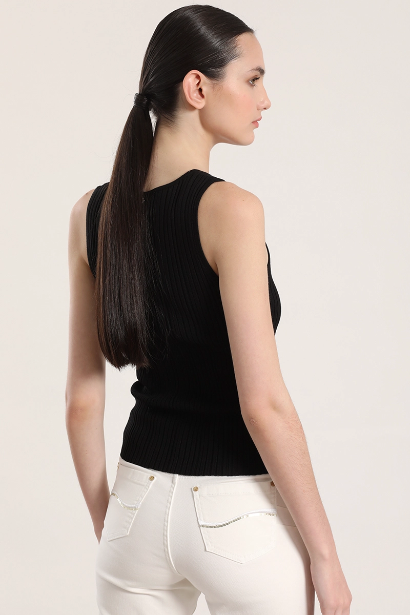 TOP TEJIDO LUREX MUJER LIOLA NEGRO - 7