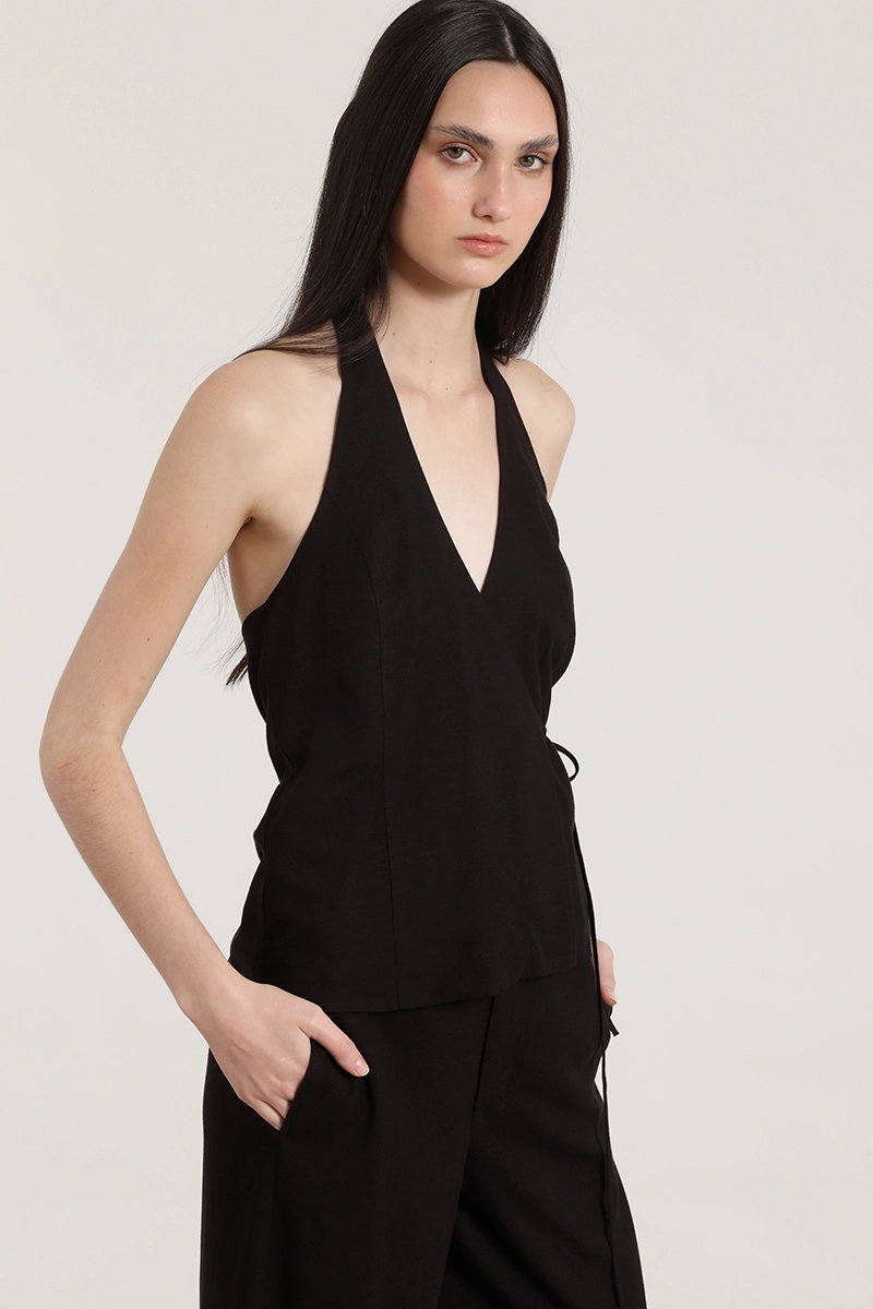 TOP HALTER LINO MUJER LIOLA NEGRO - 1
