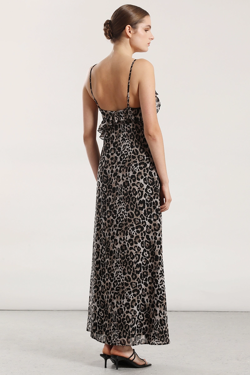 VESTIDO MAXI GASA MUJER LIOLA NEGRO - 3