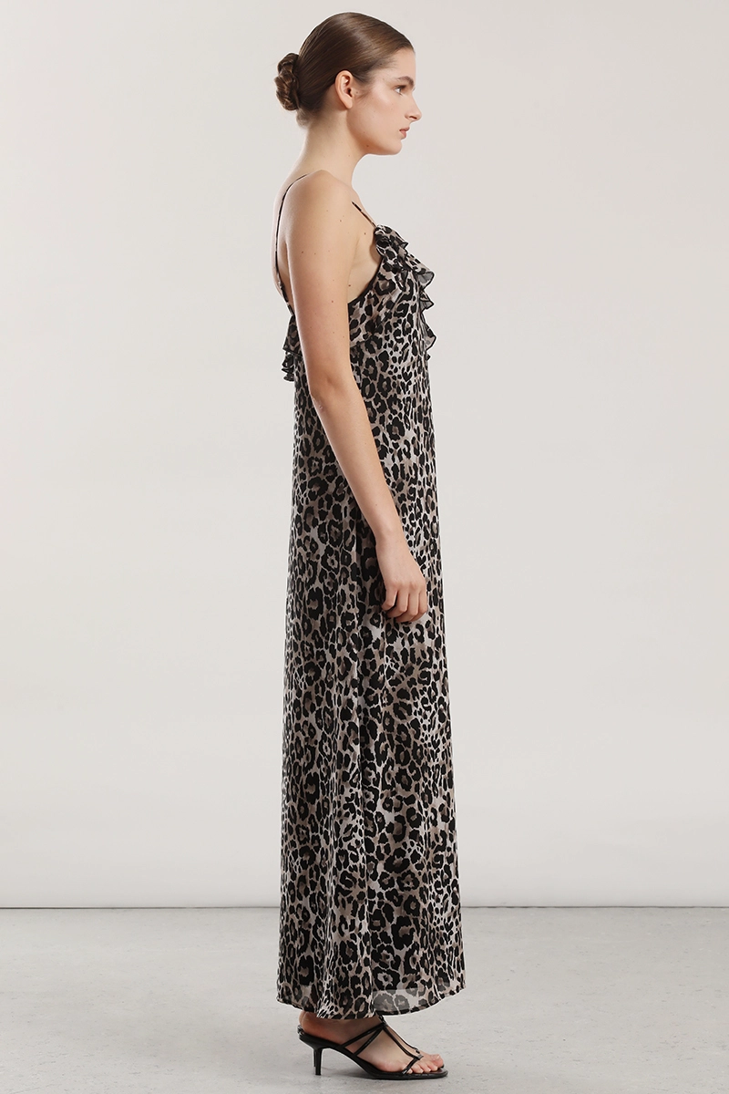 VESTIDO MAXI GASA MUJER LIOLA NEGRO - 4
