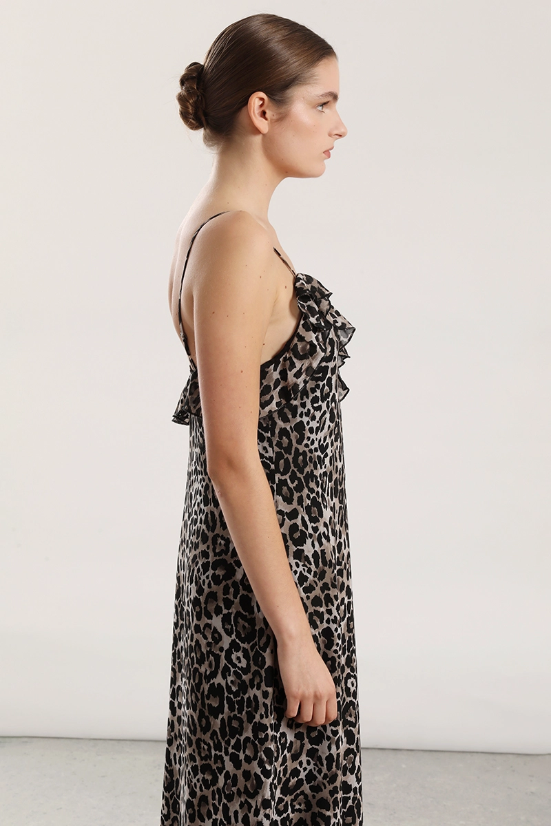 VESTIDO MAXI GASA MUJER LIOLA NEGRO - 5