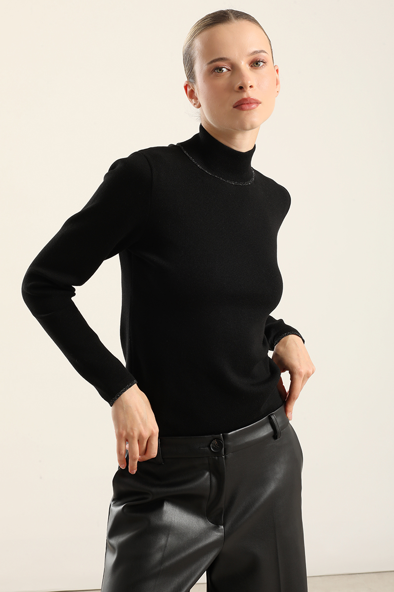 JERSEY PUNTO, RIVETE METALIZADO, NEGRO LIOLA - 3