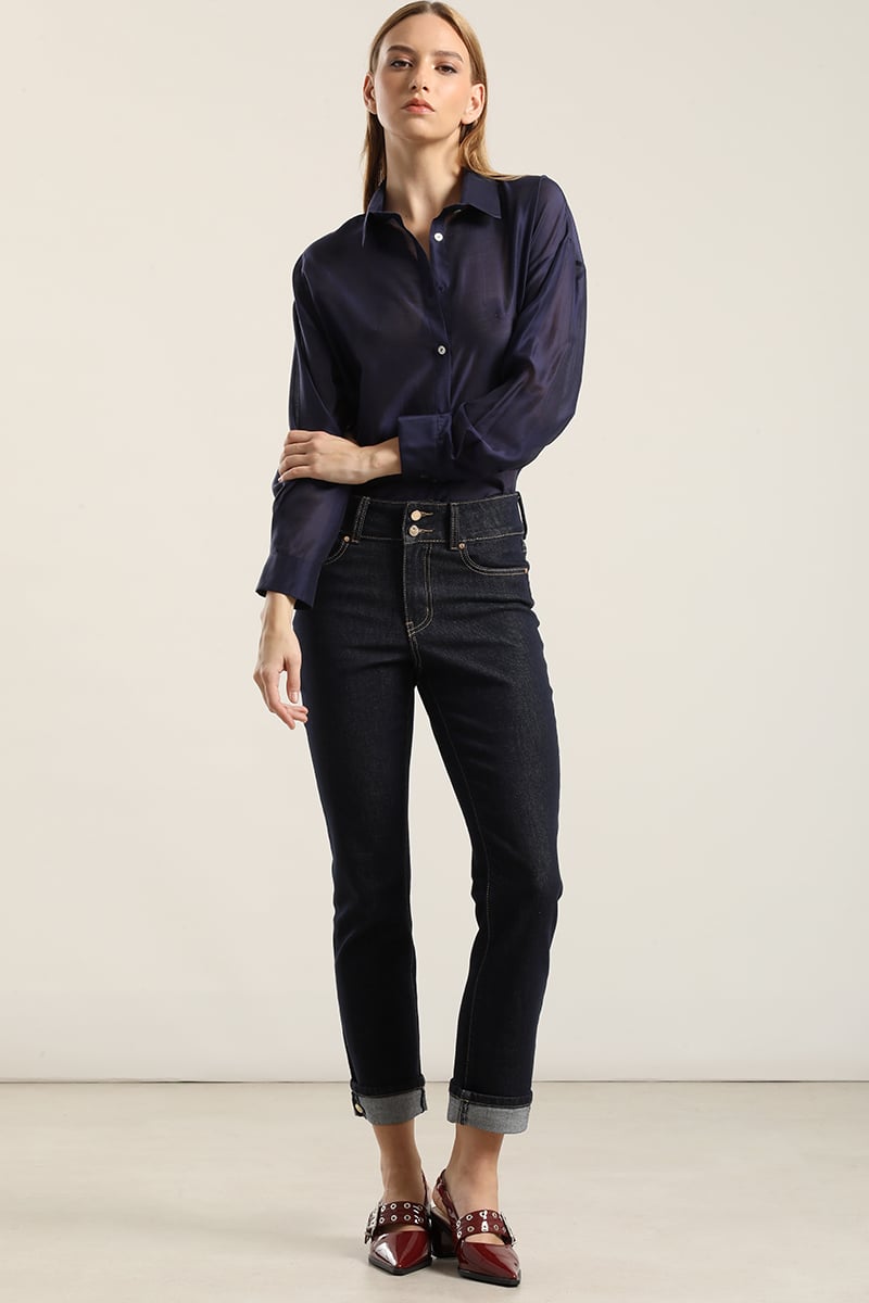 BLUSA SEMI TRANSPARENTE, AZUL LIOLA - 2