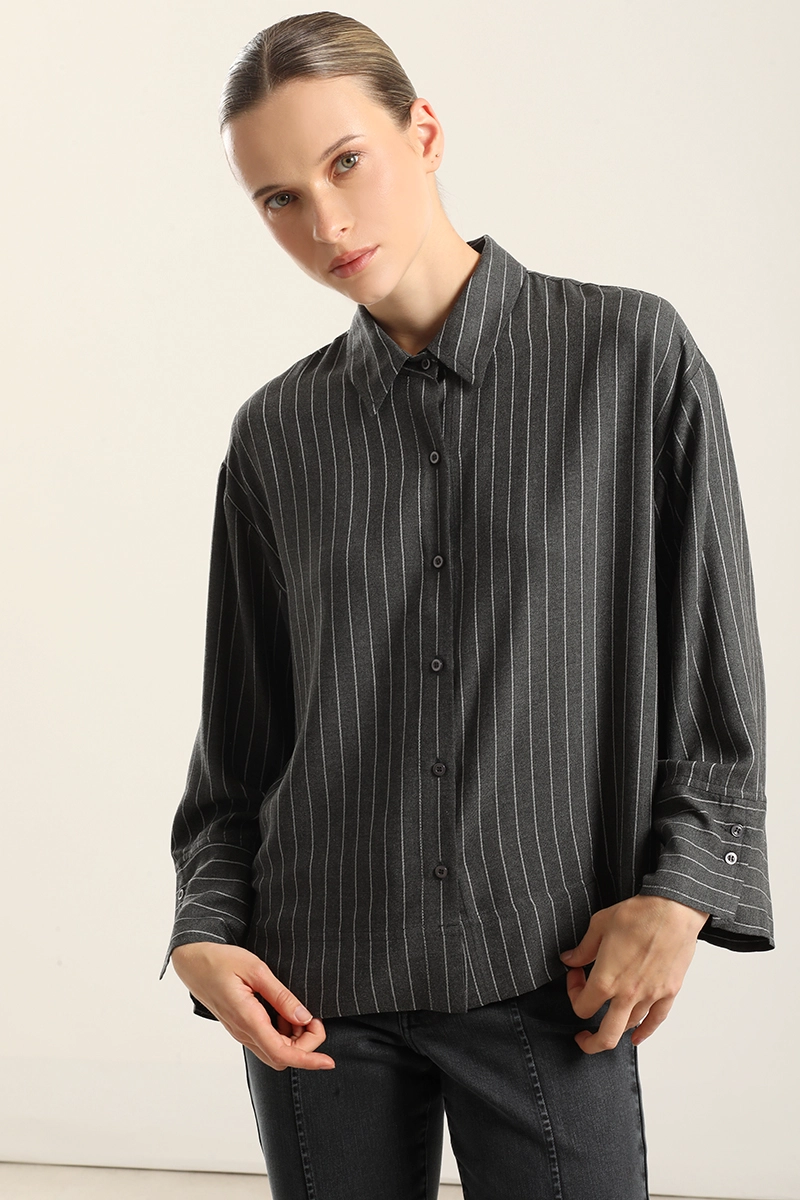 BLUSA, FANTASIA RAYAS GRIS LIOLA - 1