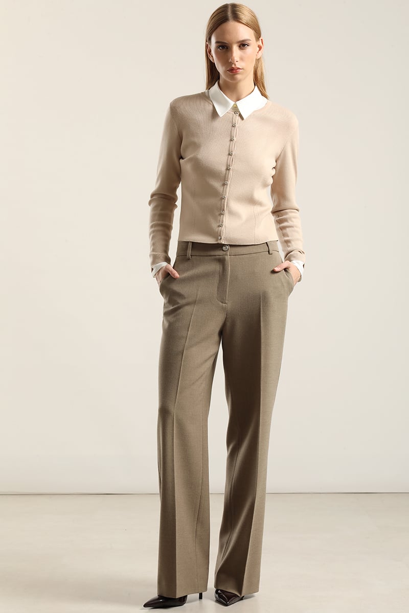 CARDIGAN BASICO PUNTO, BEIGE LIOLA - 1