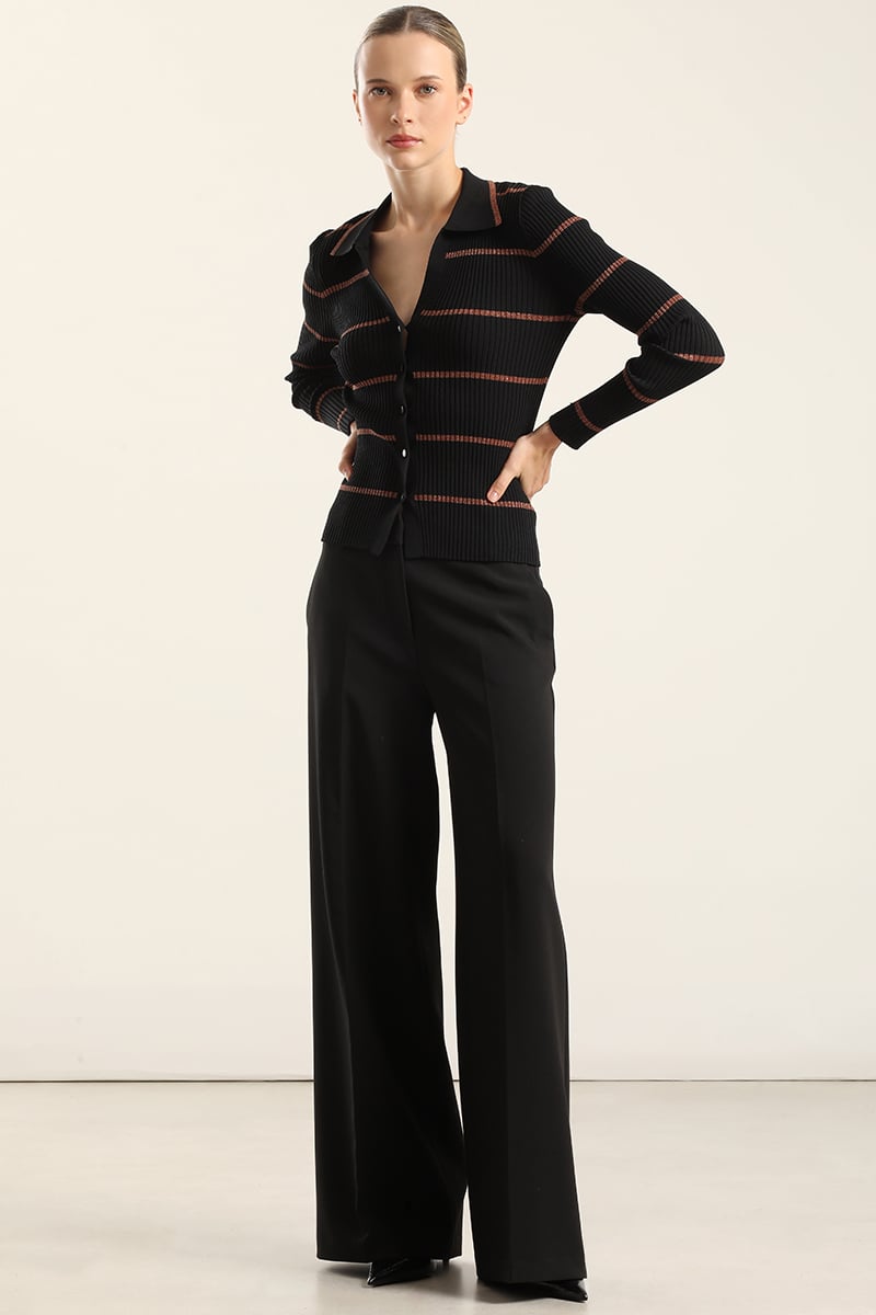 CARDIGAN PUNTO RETRO, HILO METALIZADO, NEGRO LIOLA - 2