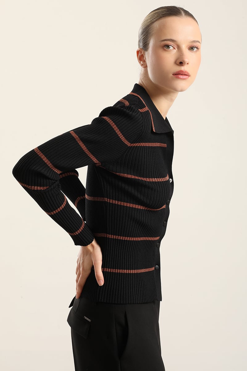 CARDIGAN PUNTO RETRO, HILO METALIZADO, NEGRO LIOLA - 3