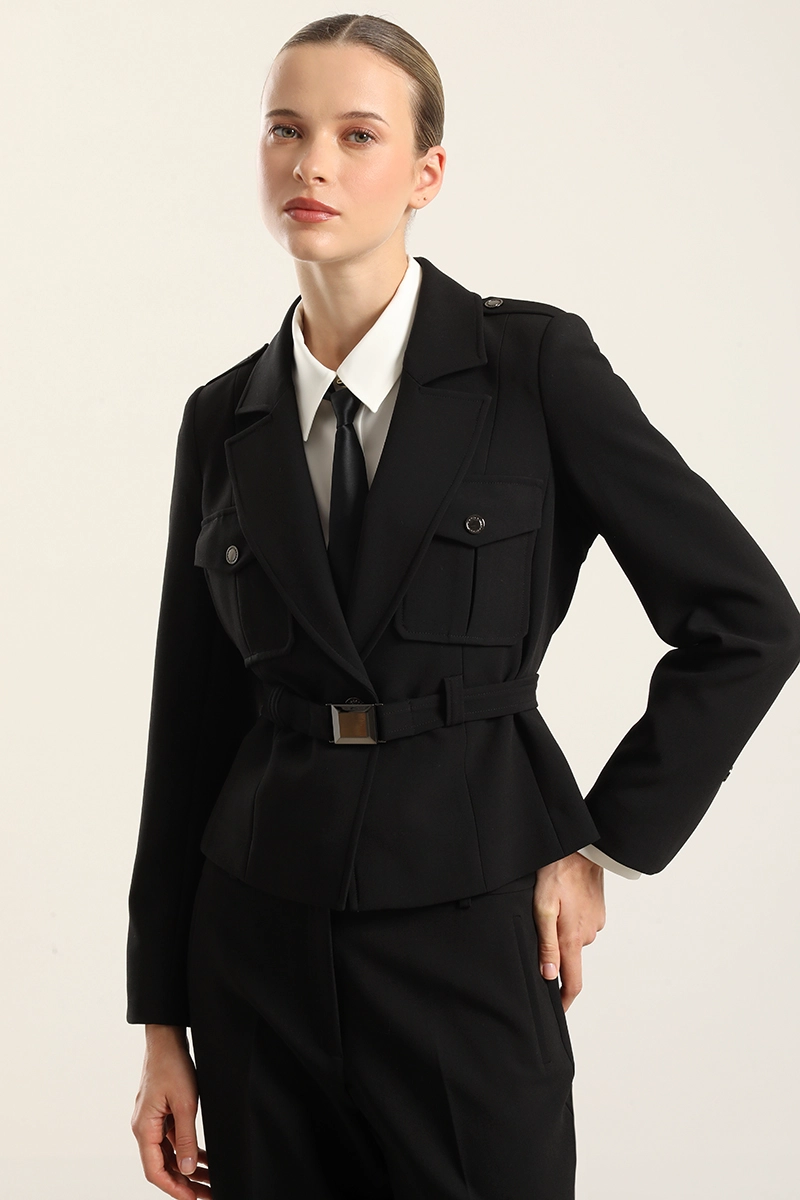 CHAQUETA BOLSILLOS CARGO, NEGRO LIOLA - 7