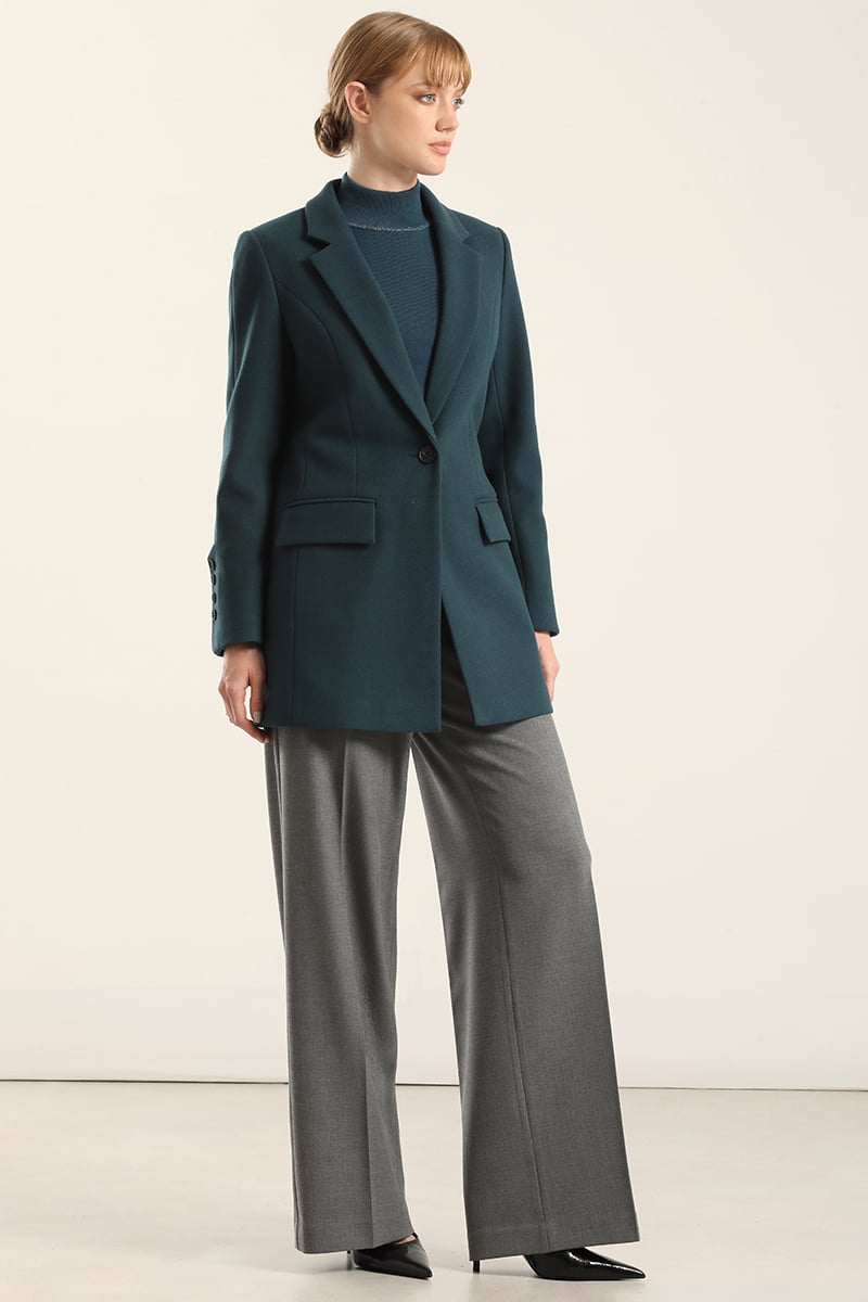 CHAQUETON BASICO, MUFLON TURQUESA LIOLA - 1