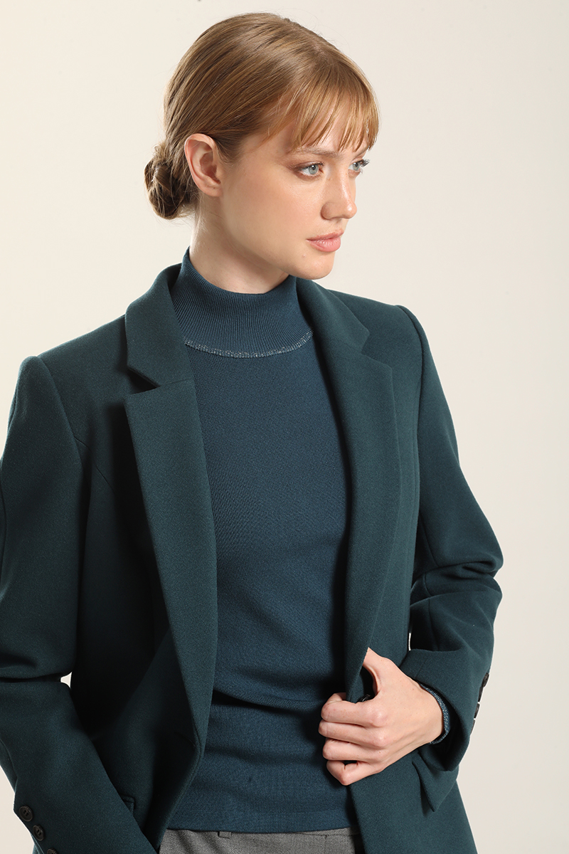 CHAQUETON BASICO, MUFLON TURQUESA LIOLA - 3