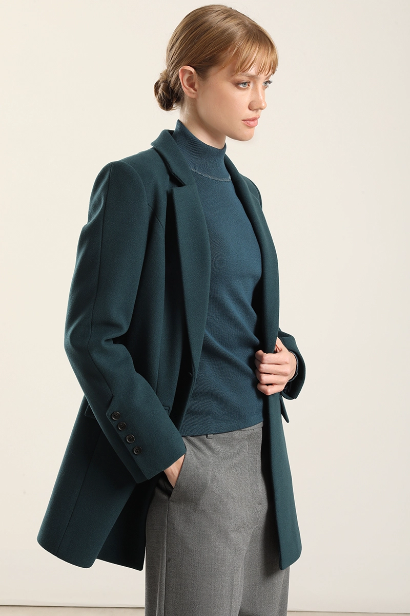 CHAQUETON BASICO, MUFLON TURQUESA LIOLA - 4
