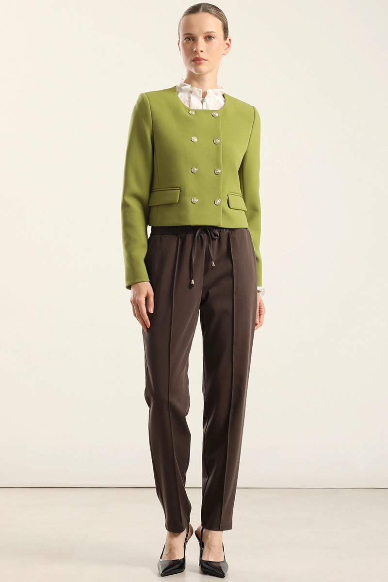 CHAQUETA CROPPED, CRUZADA, PISTACHO LIOLA - 1