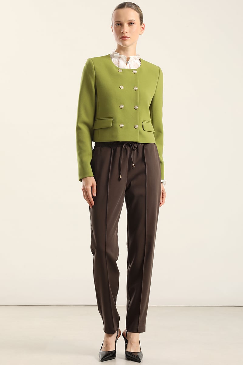 CHAQUETA CROPPED, CRUZADA, PISTACHO LIOLA - 1
