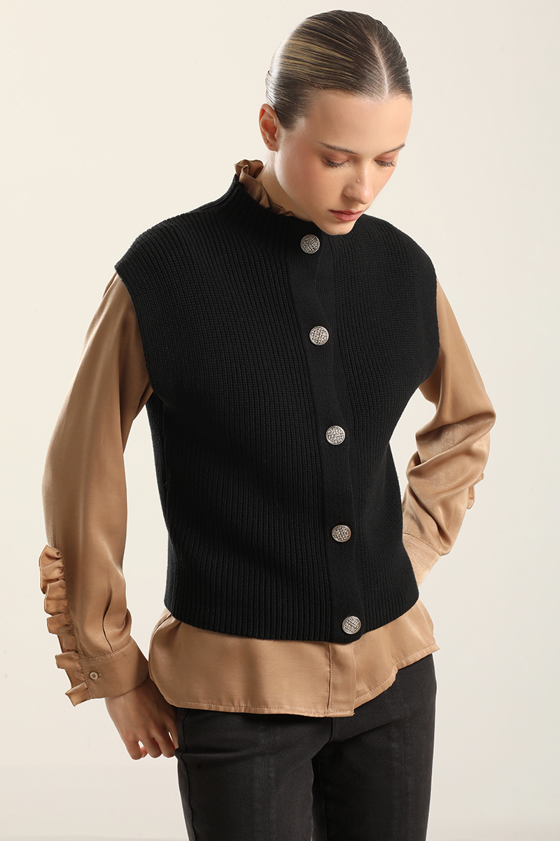 CARDIGAN PUNTO, NEGRO LIOLA - 5
