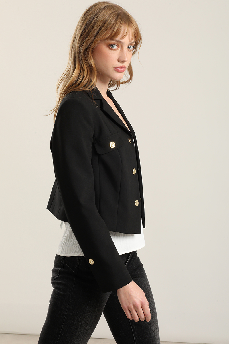 CHAQUETA CROPPED, TAPETAS FANTASIA, NEGRO LIOLA - 3