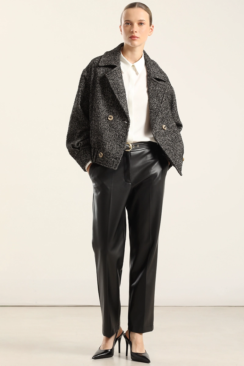 CHAQUETA BOMBER FANTASIA ESPIGA, NEGRO  LIOLA - 2