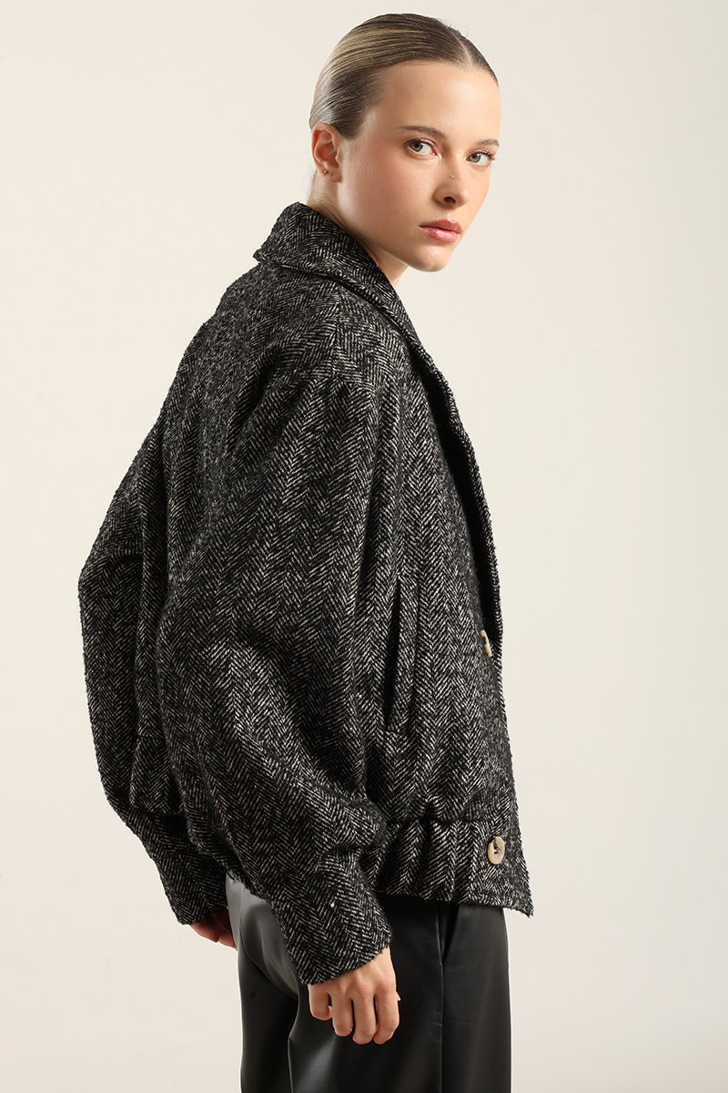 CHAQUETA BOMBER FANTASIA ESPIGA, NEGRO  LIOLA - 6