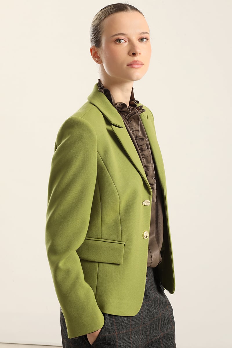 BLAZER ENTALLADO, BOTON FANTASIA, PISTACHO LIOLA - 5