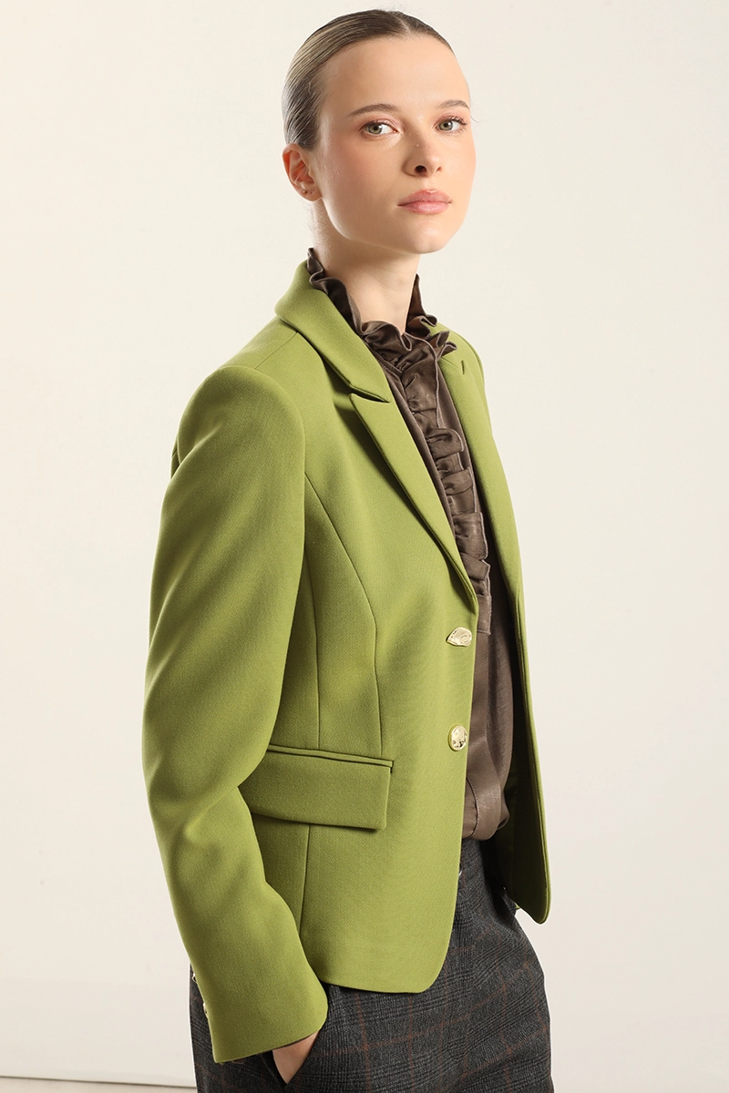 BLAZER ENTALLADO, BOTON FANTASIA, PISTACHO LIOLA - 5