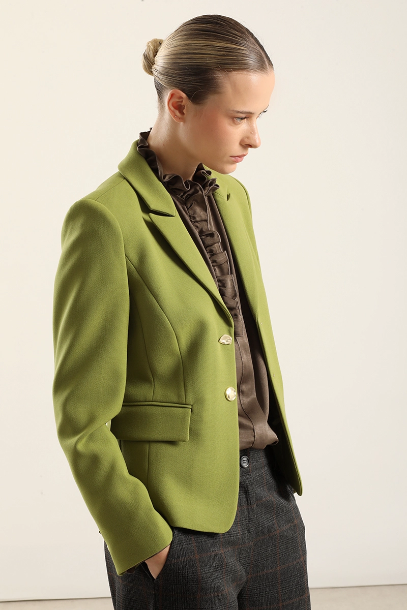 BLAZER ENTALLADO, BOTON FANTASIA, PISTACHO LIOLA - 7