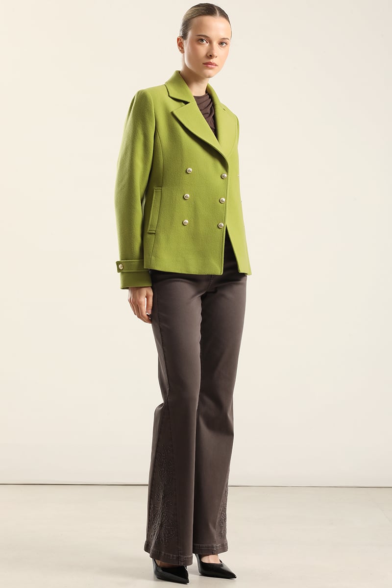 CHAQUETA CRUZADA SEMI RECTA, PISTACHO LIOLA - 1