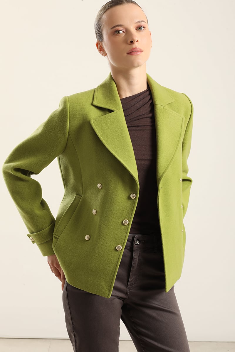 CHAQUETA CRUZADA SEMI RECTA, PISTACHO LIOLA - 2
