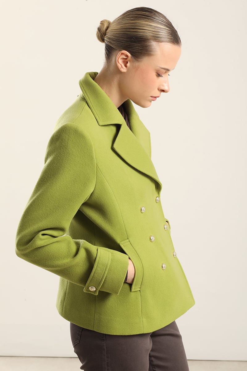 CHAQUETA CRUZADA SEMI RECTA, PISTACHO LIOLA - 3