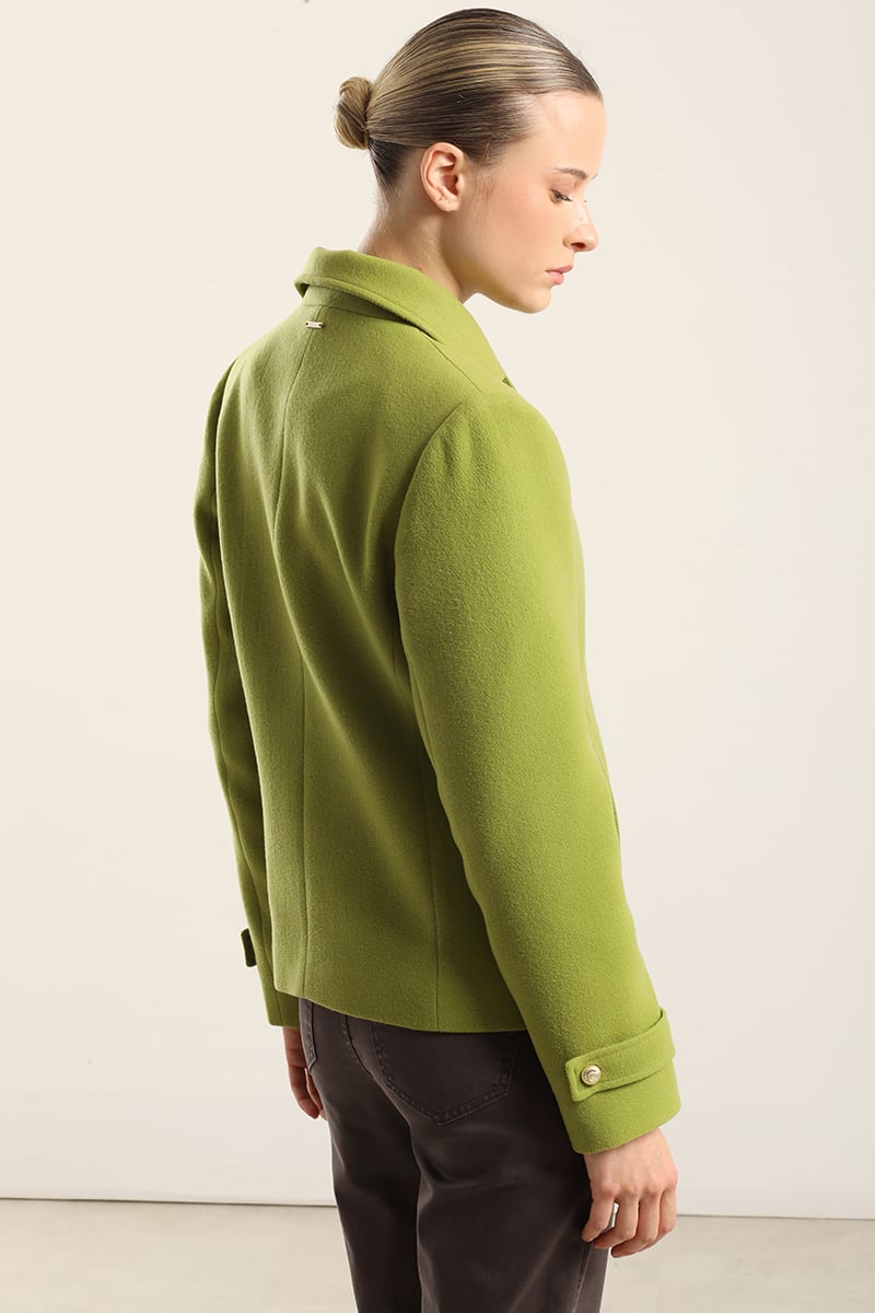 CHAQUETA CRUZADA SEMI RECTA, PISTACHO LIOLA - 5