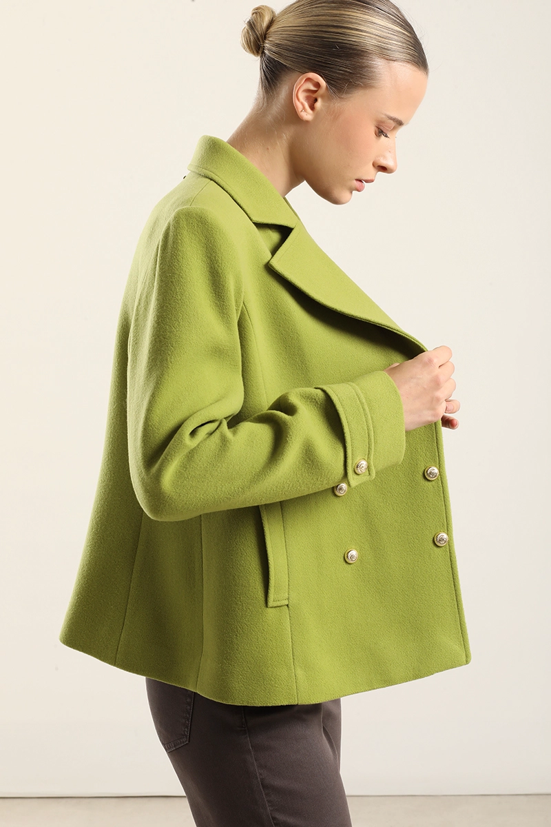 CHAQUETA CRUZADA SEMI RECTA, PISTACHO LIOLA - 6