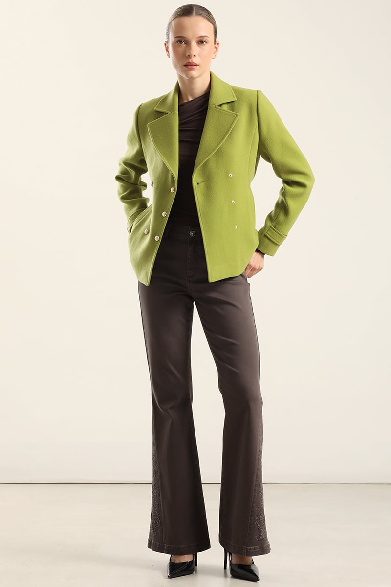 CHAQUETA CRUZADA SEMI RECTA, PISTACHO LIOLA - 7