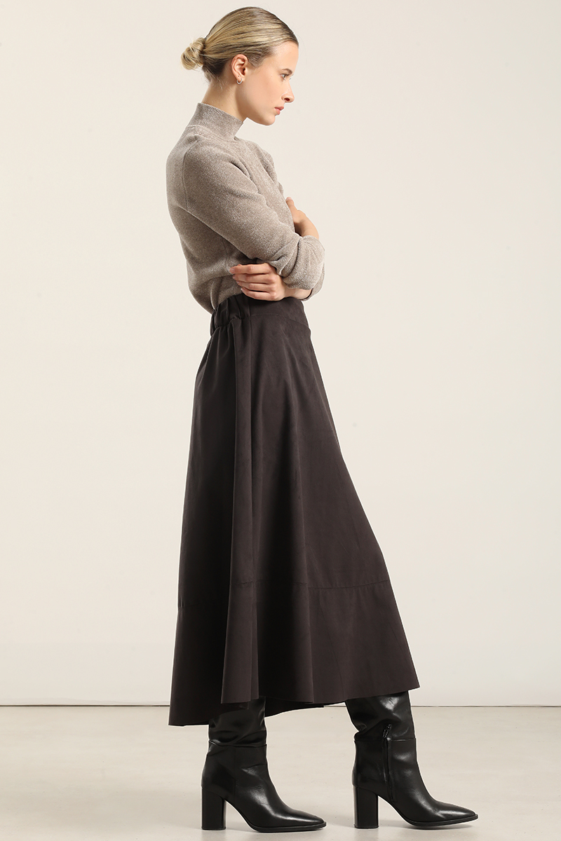 FALDA LARGA, SUEDE, GRIS LIOLA - 3