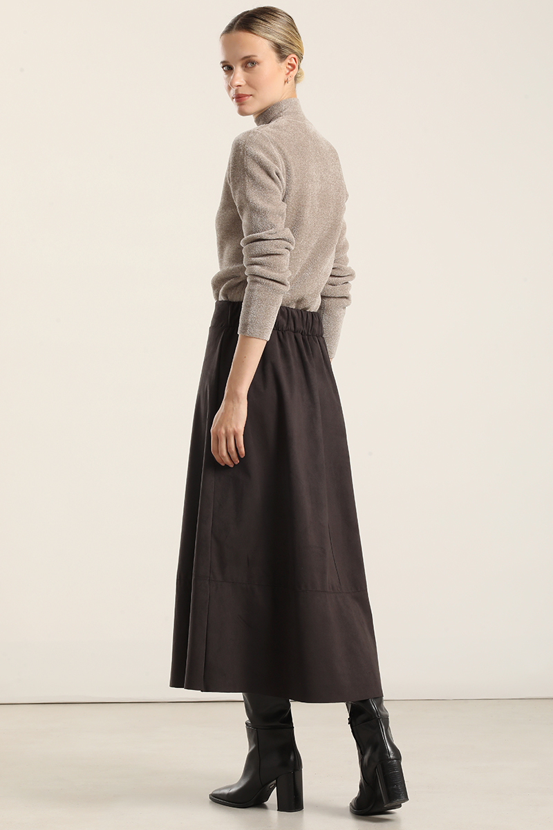 FALDA LARGA, SUEDE, GRIS LIOLA - 5