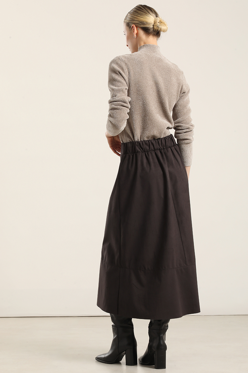 FALDA LARGA, SUEDE, GRIS LIOLA - 6