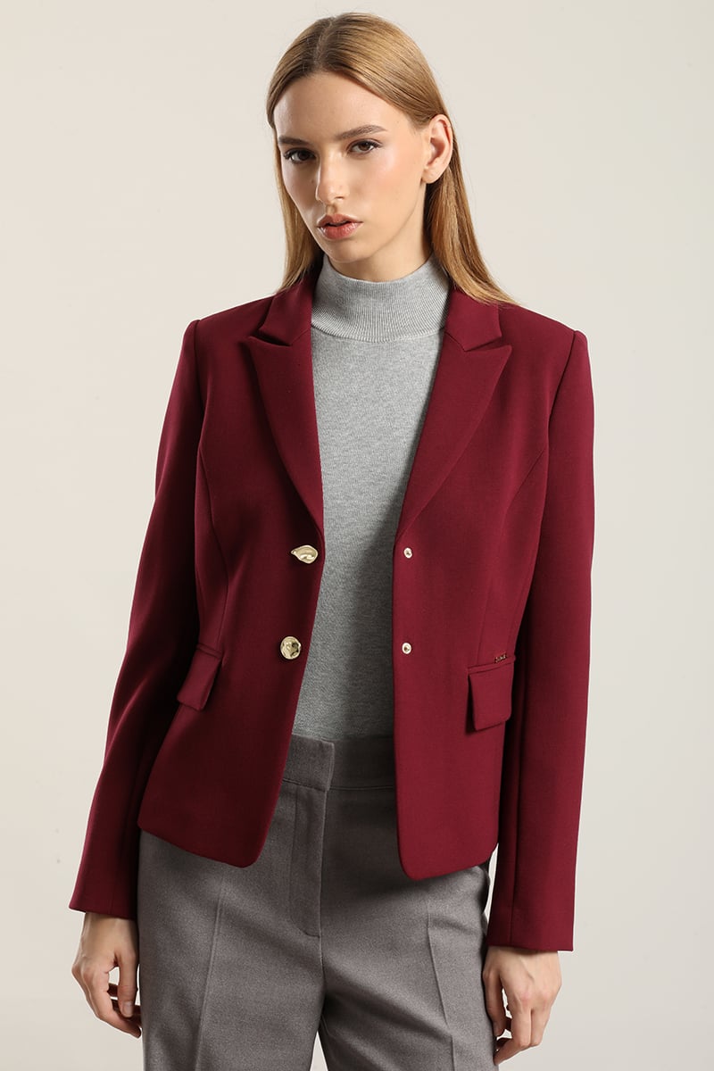 BLAZER ENTALLADO, BOTON FANTASIA, BURDEO LIOLA - 1